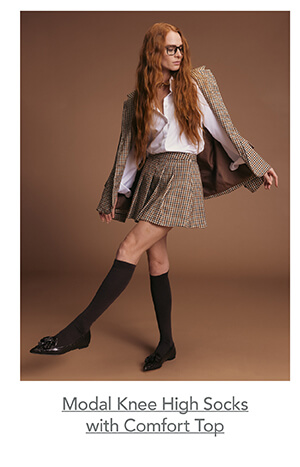 K.Bell Women's Modal Knee High Socks with Comfort Top