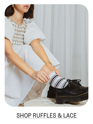 Shop socks with ruffles and lace accents