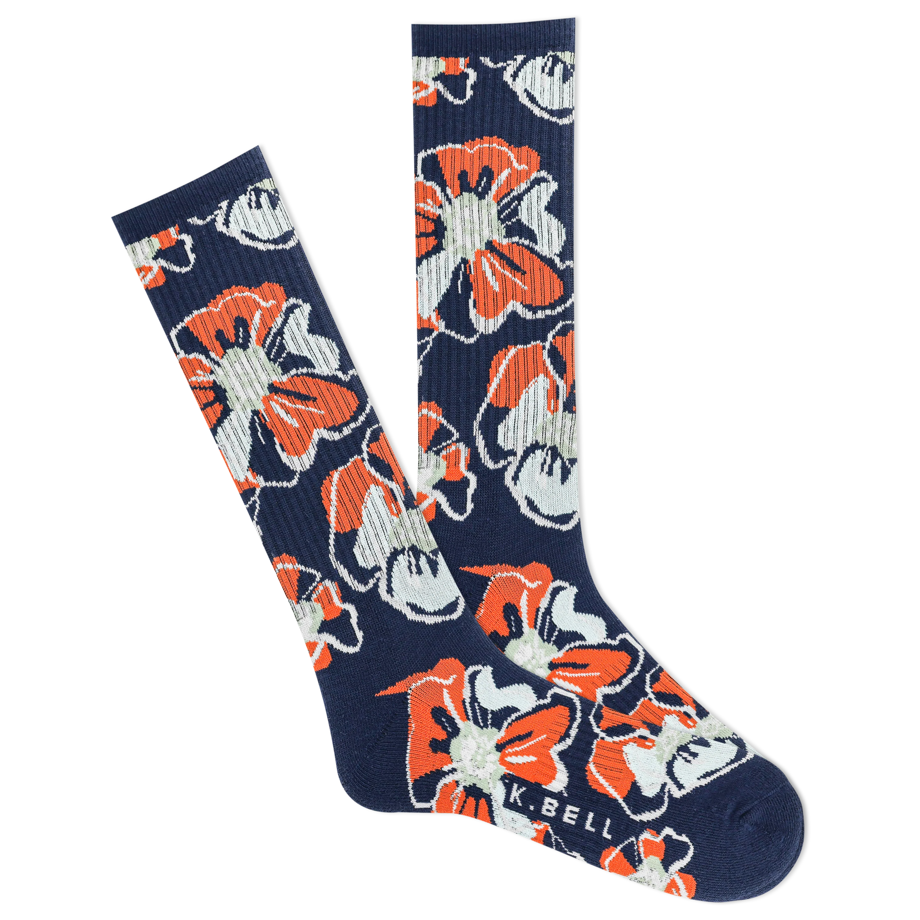 Image of K.Bell Men's Tropical Floral Active Crew Socks