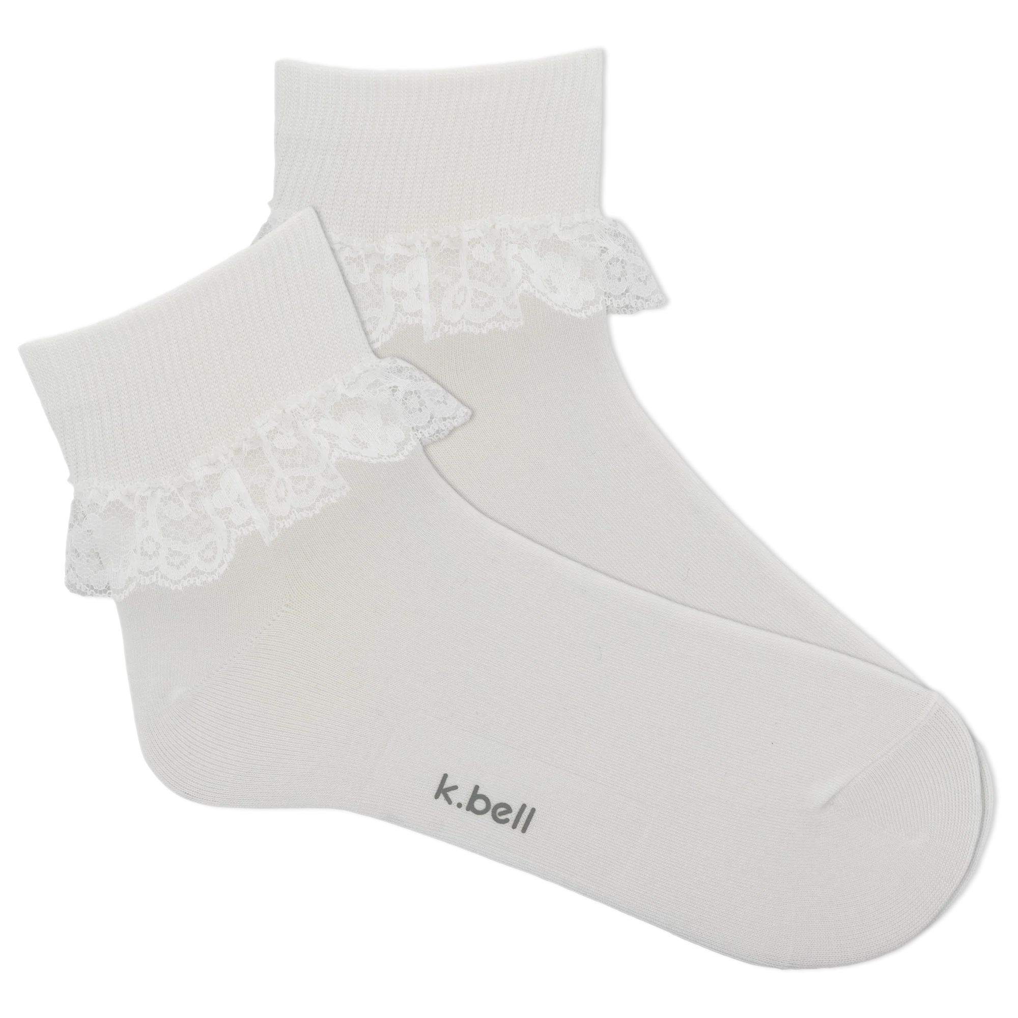 Image of K.Bell Lace Trim Anklet White