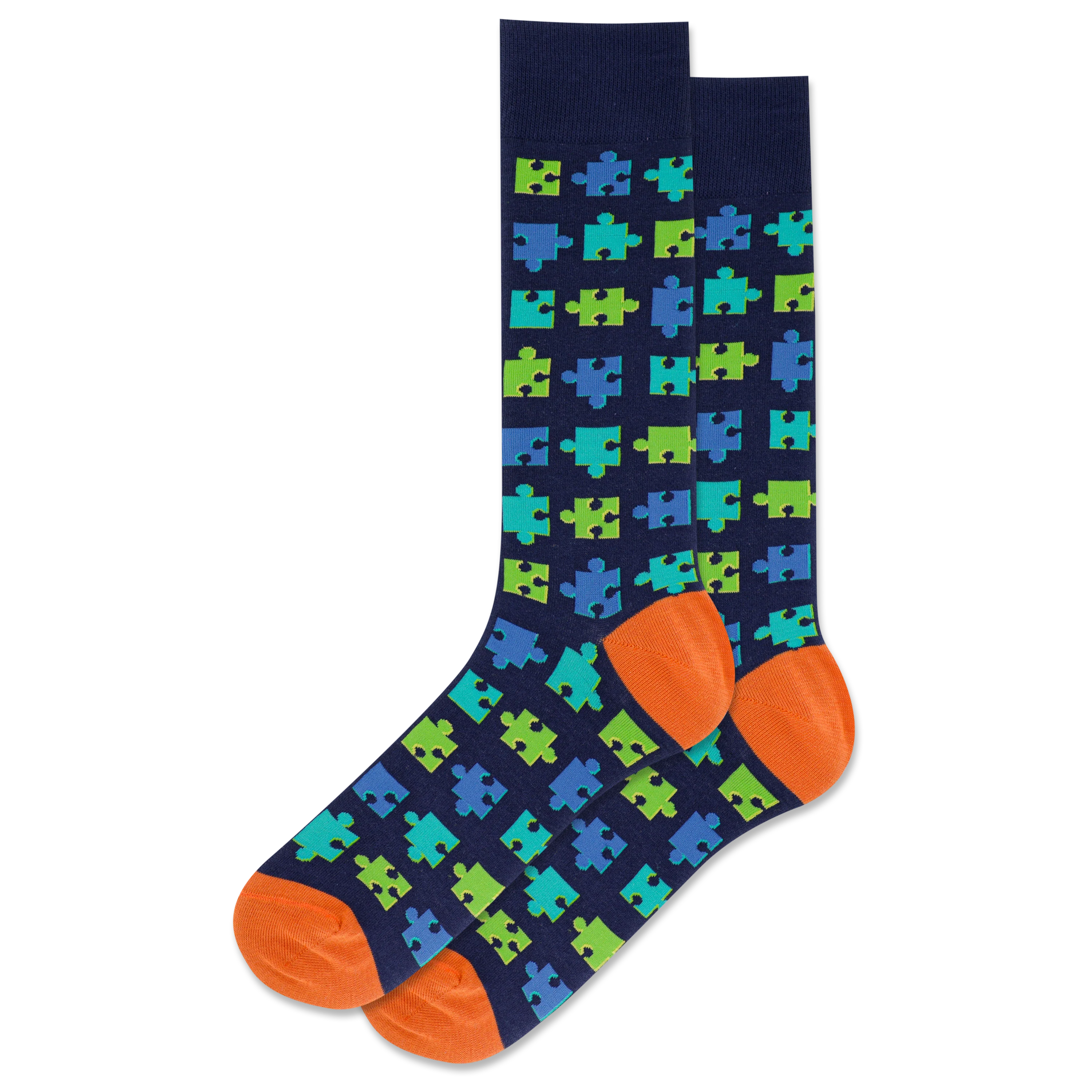 Image of HOTSOX Men's Puzzle Pieces Crew Socks