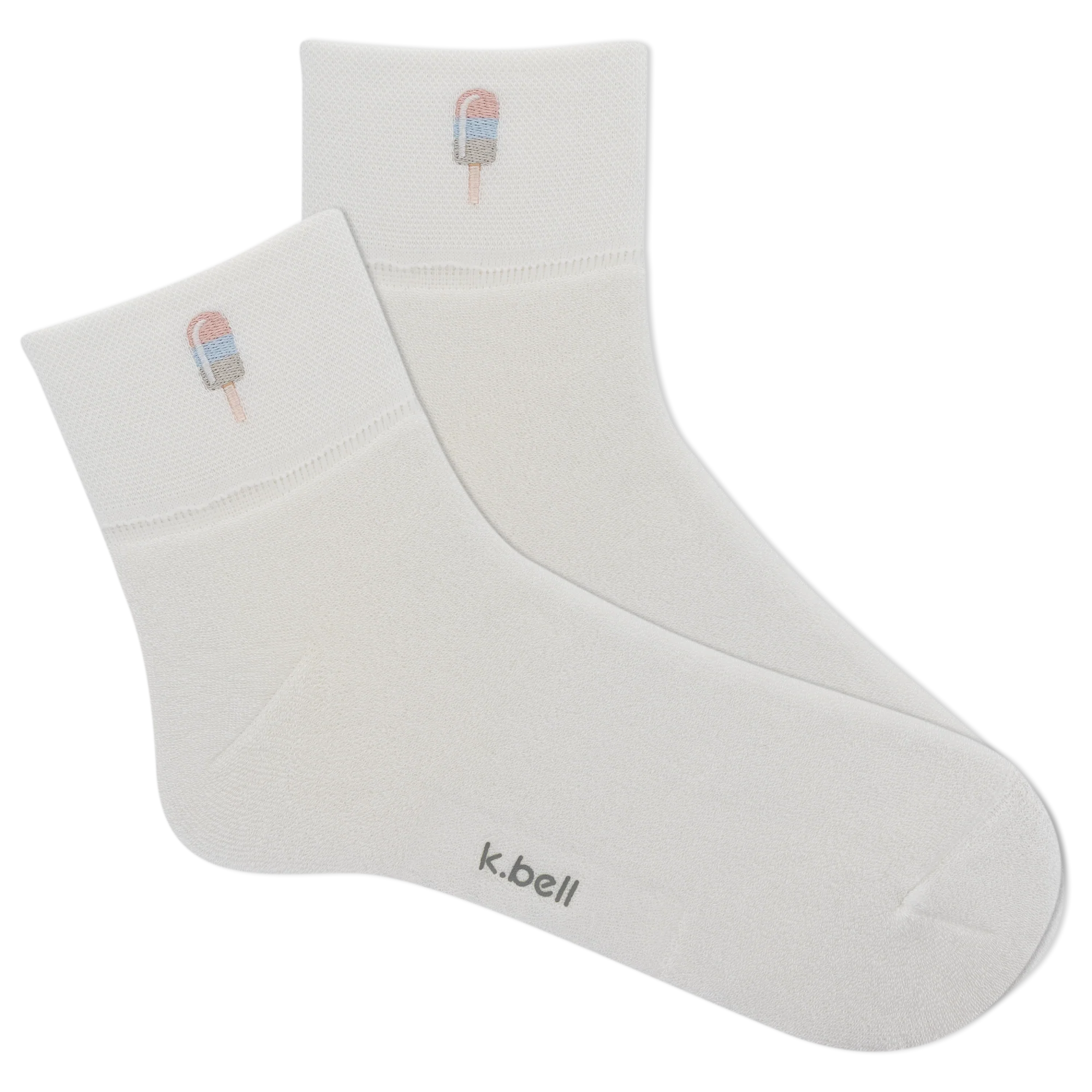 Image of K.Bell Embroidered Terry Modal Sport Anklet White