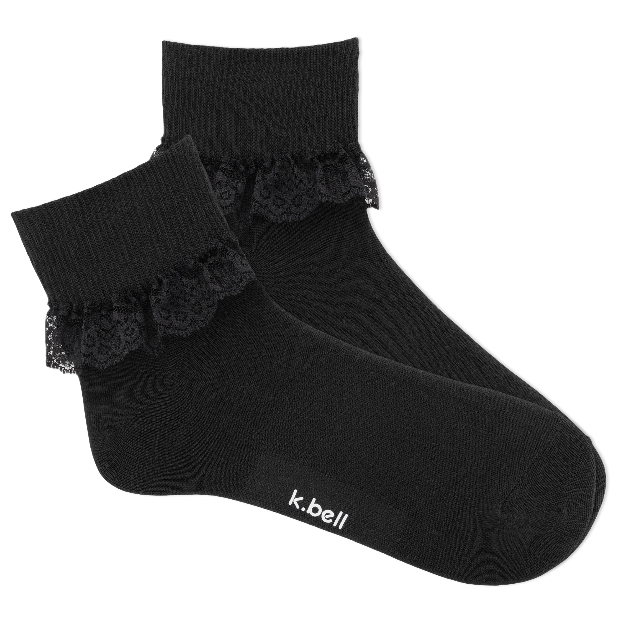 Image of K.Bell Lace Trim Anklet Black