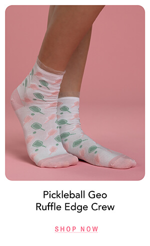 K.Bell Women's Pickleball Geo Ruffle Edge Crew