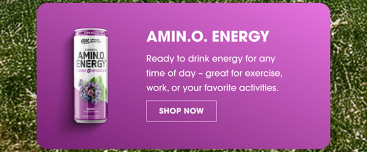 AMIN.O. ENERGY – Ready-to-drink energy for any time of day, great for exercise, work, or favorite activities.