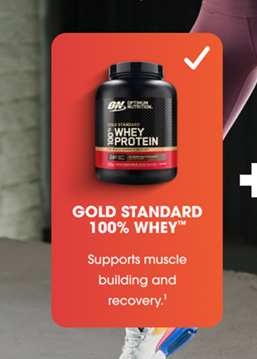 Gold Standard 100% Whey supports muscle building and recovery