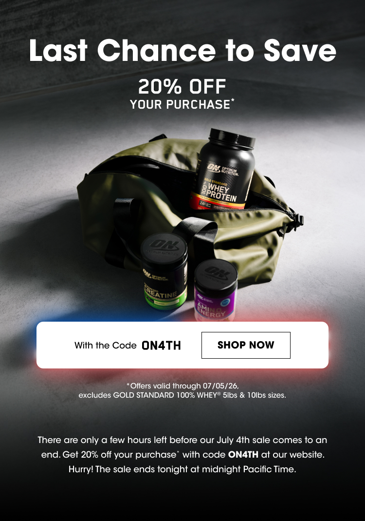Last chance top save 20% off your purchase. Use code ON4TH at checkout to lock in your savings now.
