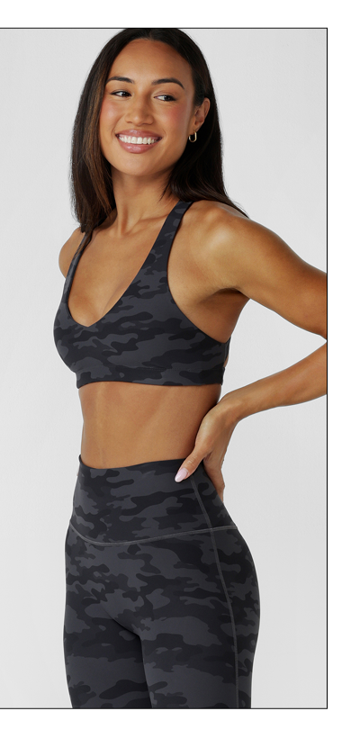 Cute In Camo Sports Bra & Leggings -  Black