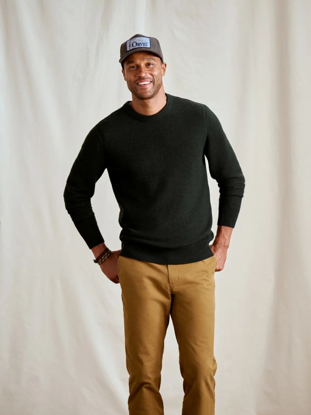 Men's Merino Piqué Crewneck Sweater