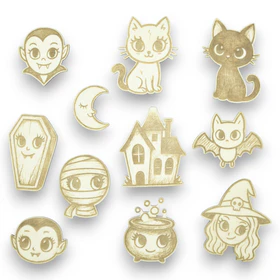 Spooky Friends - Wooden Pieces