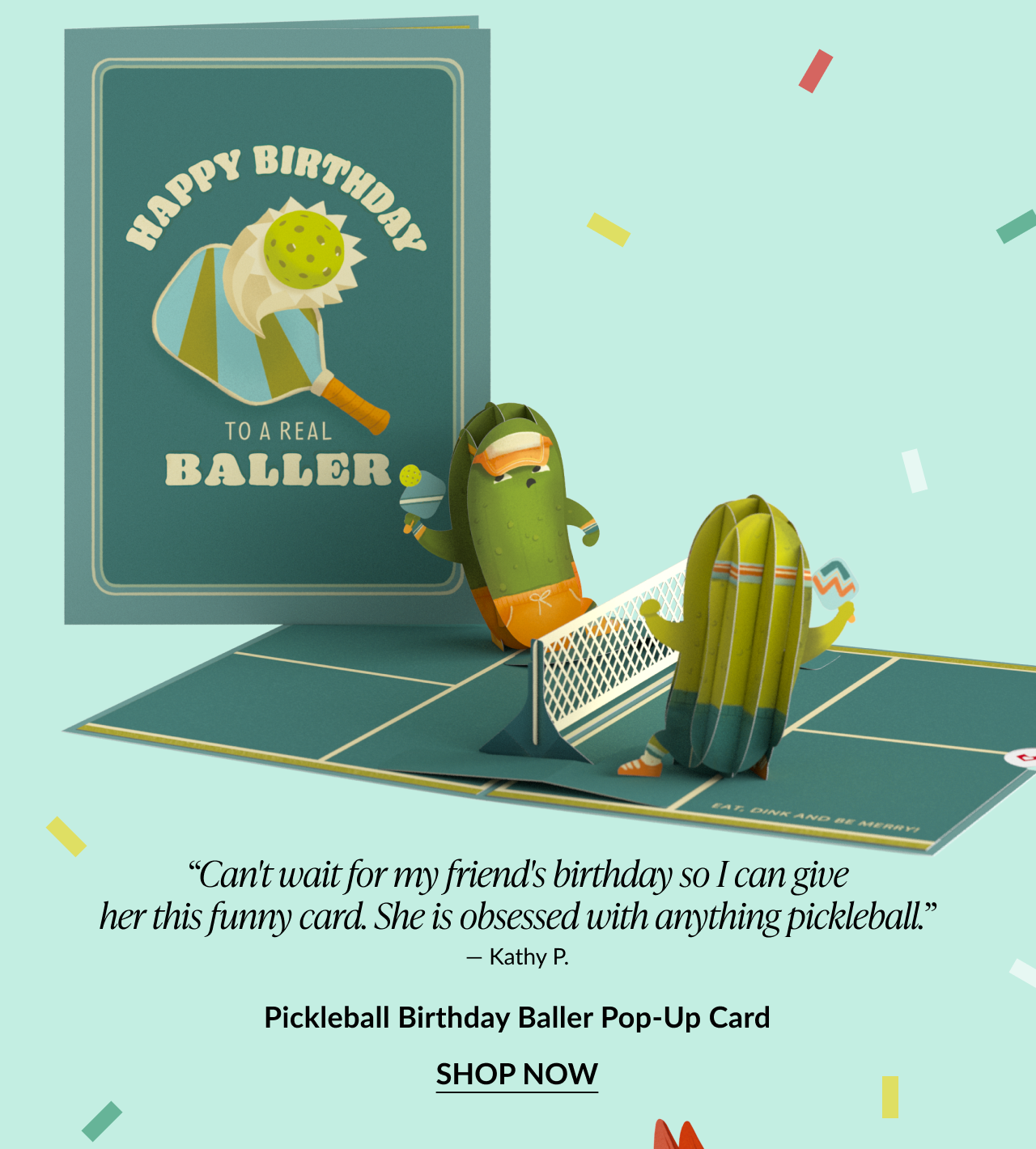  A birthday pop-up card for the pickleball lover.