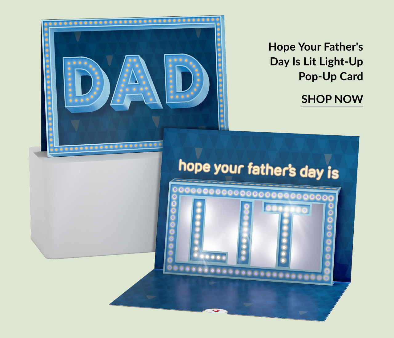 A light-up pop-up card for Dad.