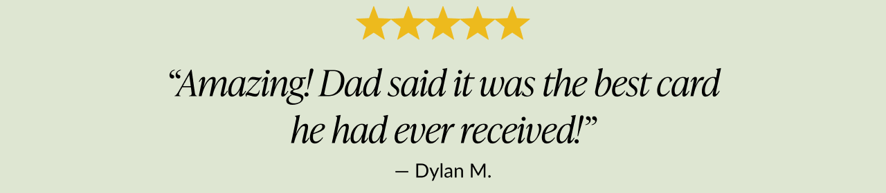 A banner with a customer review.