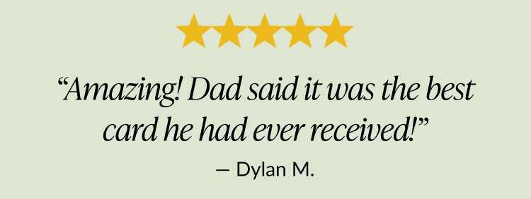 A banner with a customer review.