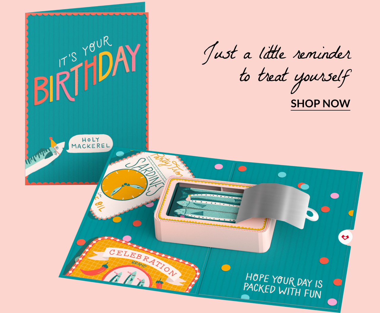Pop-up sardine tin birthday card with “It’s Your Birthday” message