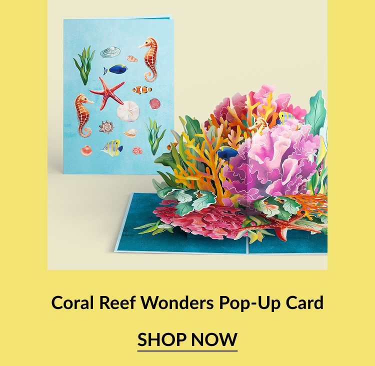 Coral reef pop-up card.