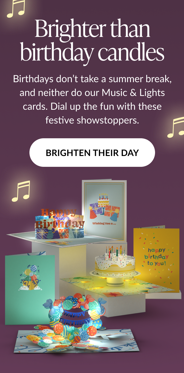 Music & Lights card promotion with text 