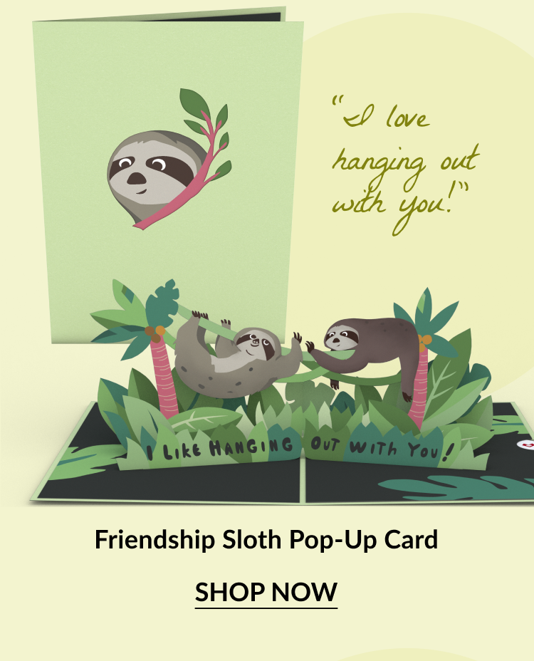 Friendship Sloth Pop-Up Card with 