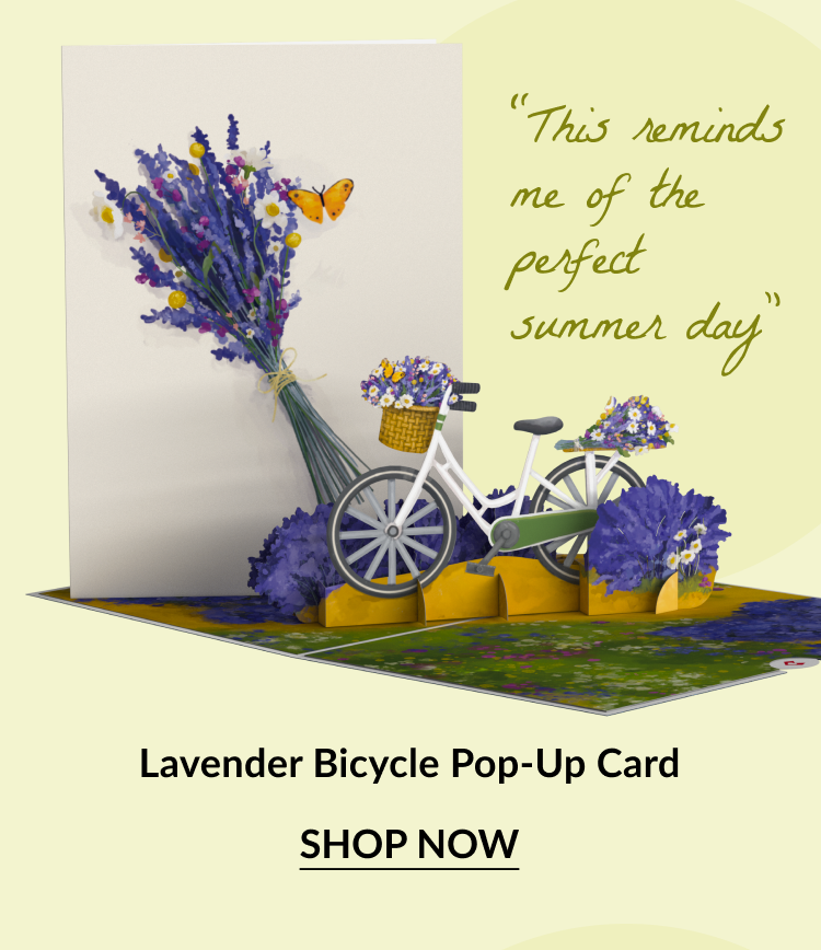 Lavender Bicycle Pop-Up Card with 