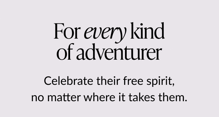 Text promoting gifts for adventurers and free spirits.