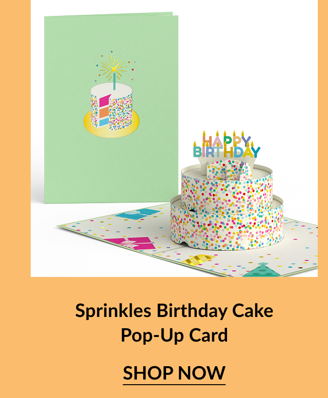 Sprinkles Birthday Cake card with confetti-style layered cake