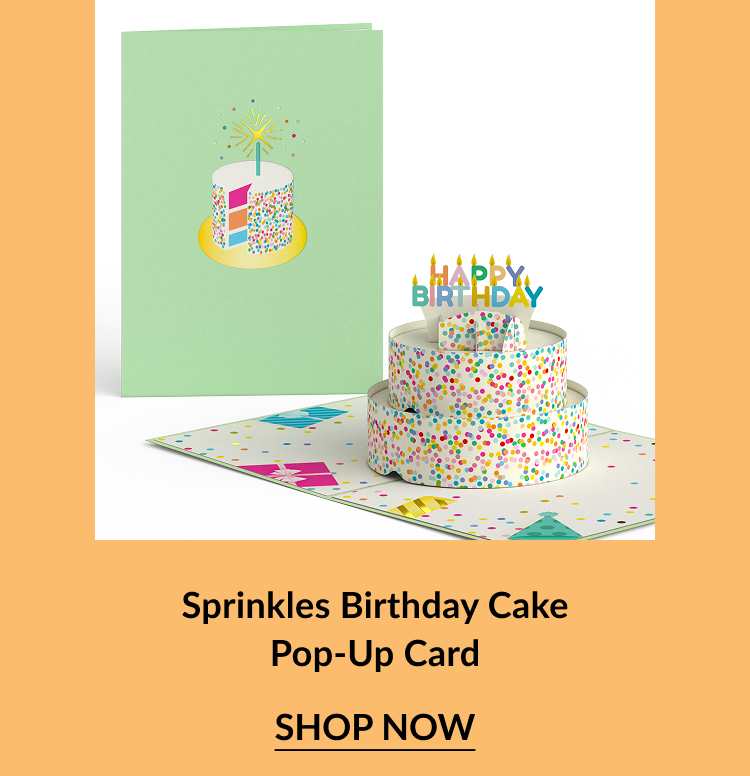 Sprinkles Birthday Cake card with confetti-style layered cake