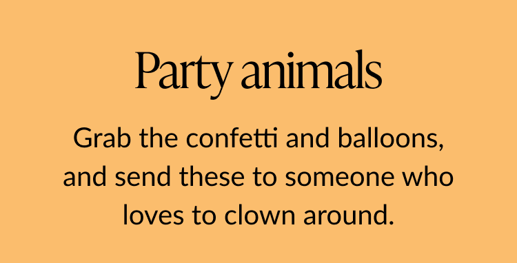 Section header that says Party animals with playful description