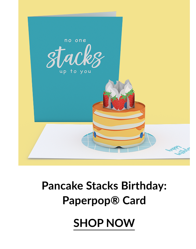 Pancake Stacks Birthday Paperpop® Card.