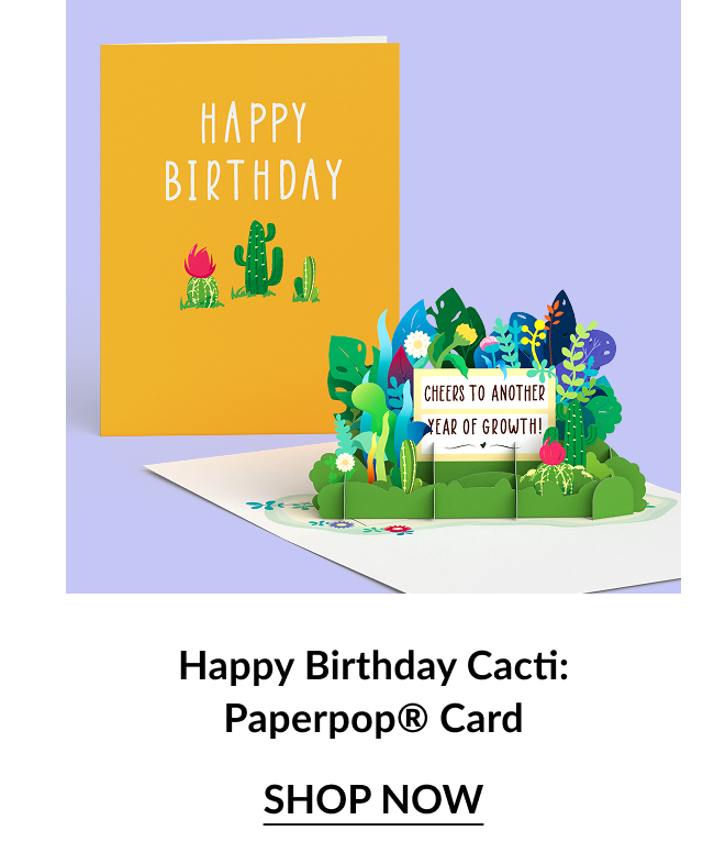 Happy Birthday Cacti Paperpop® Card.