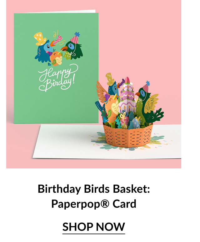 Birthday Birds Basket Paperpop® Card.