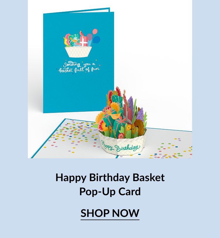 Happy Birthday Basket Pop-Up Card.