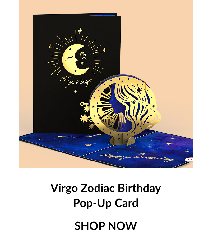 Virgo Zodiac Birthday Pop-Up Card.