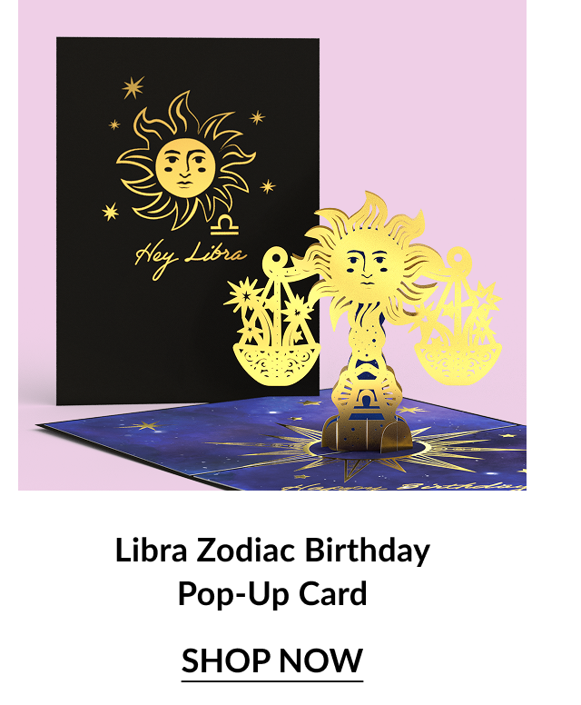 Libra Zodiac Birthday Pop-Up Card.