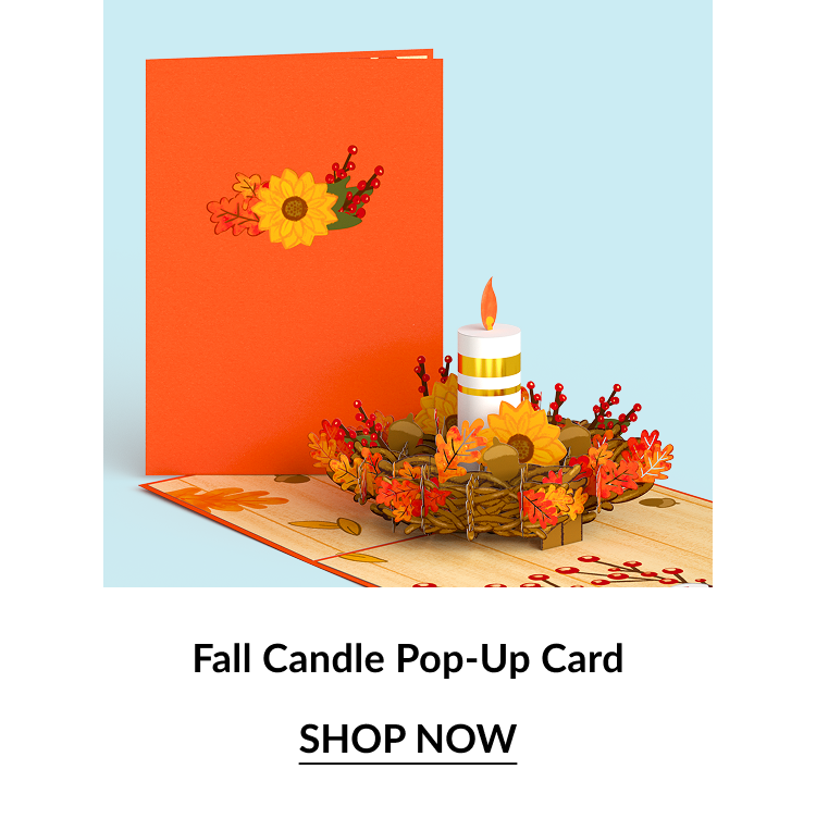 Fall Candle Pop-Up Card.