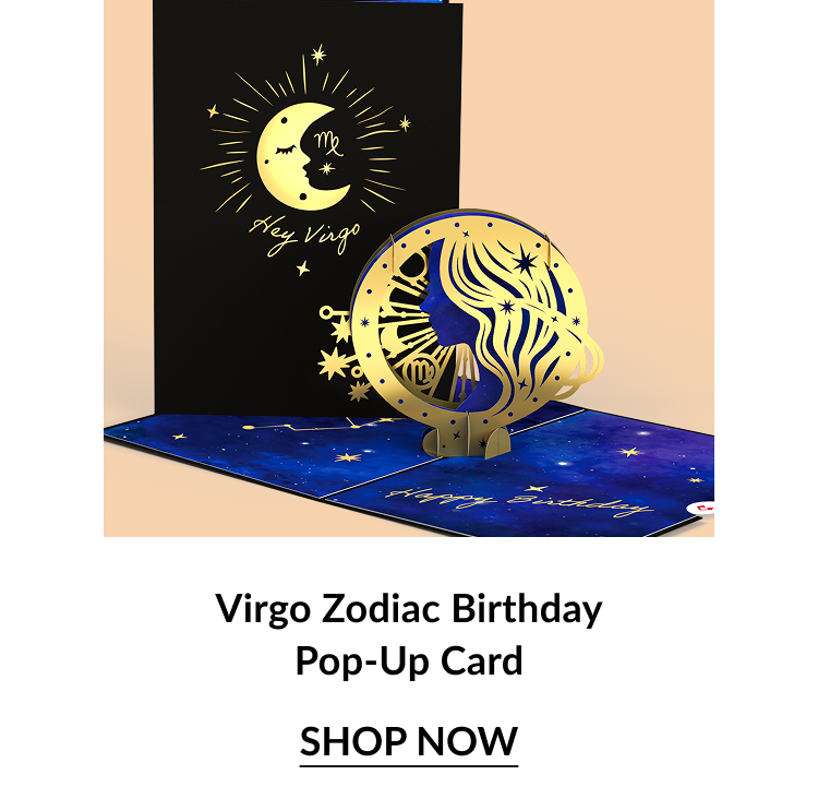 Virgo Zodiac Birthday Pop-Up Card.