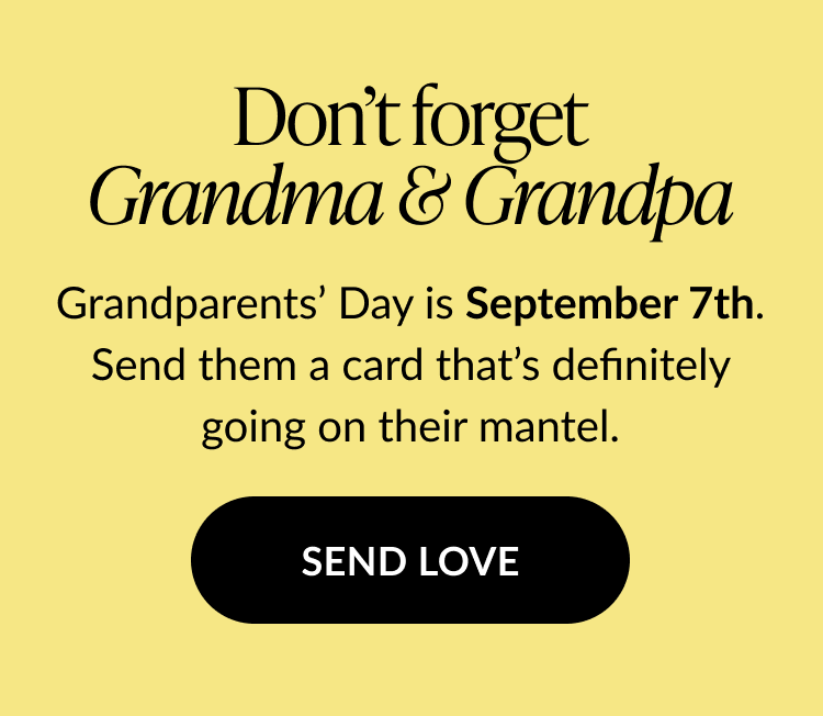 Text: “Don’t forget Grandma & Grandpa. Grandparents’ Day is September 7th.”