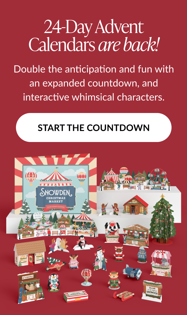 24-Day Snowden Christmas Market Advent Calendar with interactive countdown characters