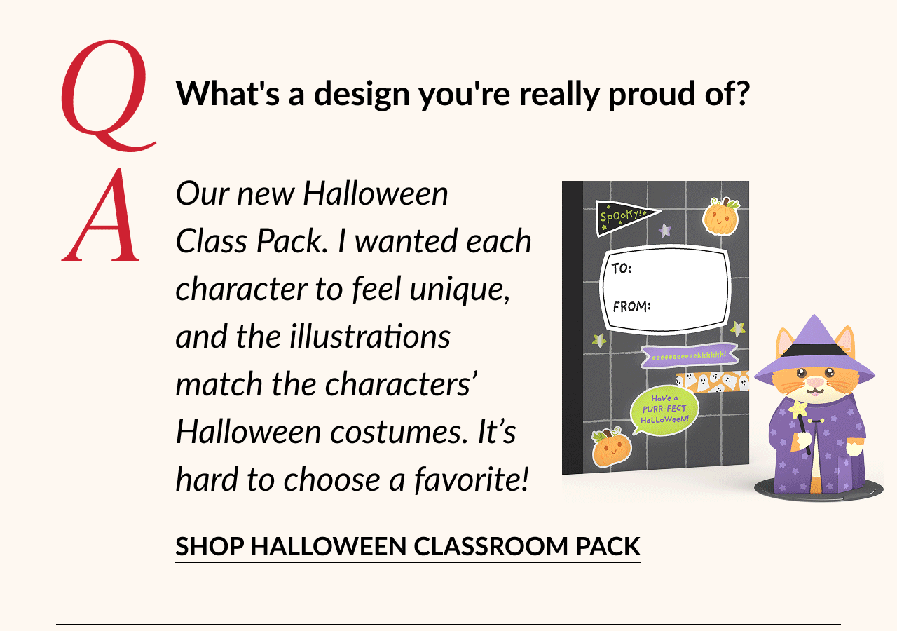 Kait highlights her Halloween Class Pack featuring unique costumed characters