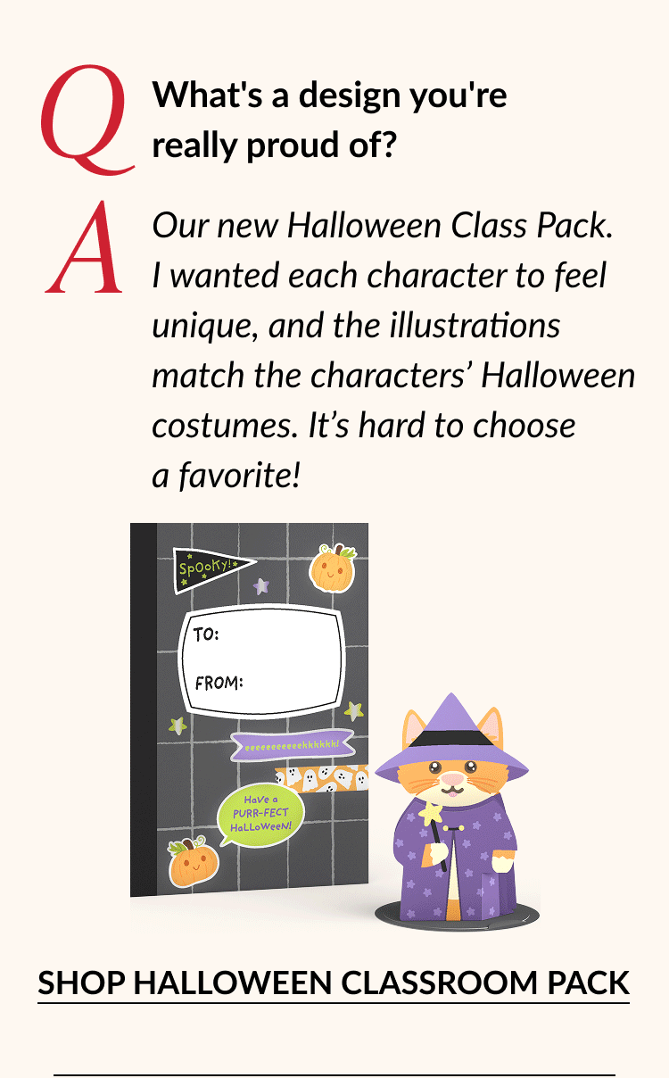 Kait highlights her Halloween Class Pack featuring unique costumed characters