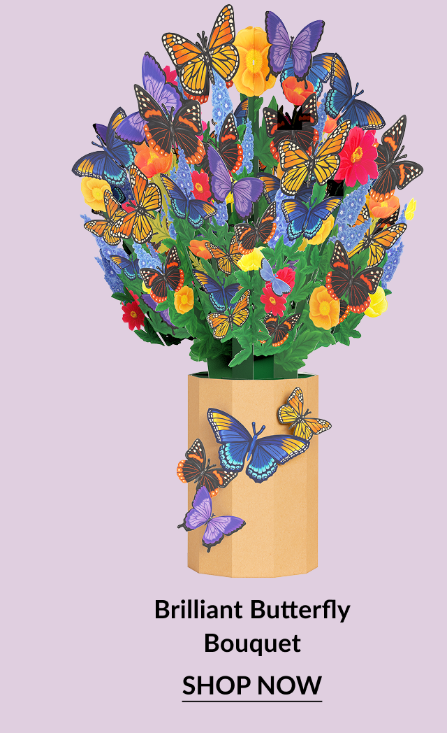 Brilliant Butterfly Bouquet with colorful pop-up butterflies and flowers