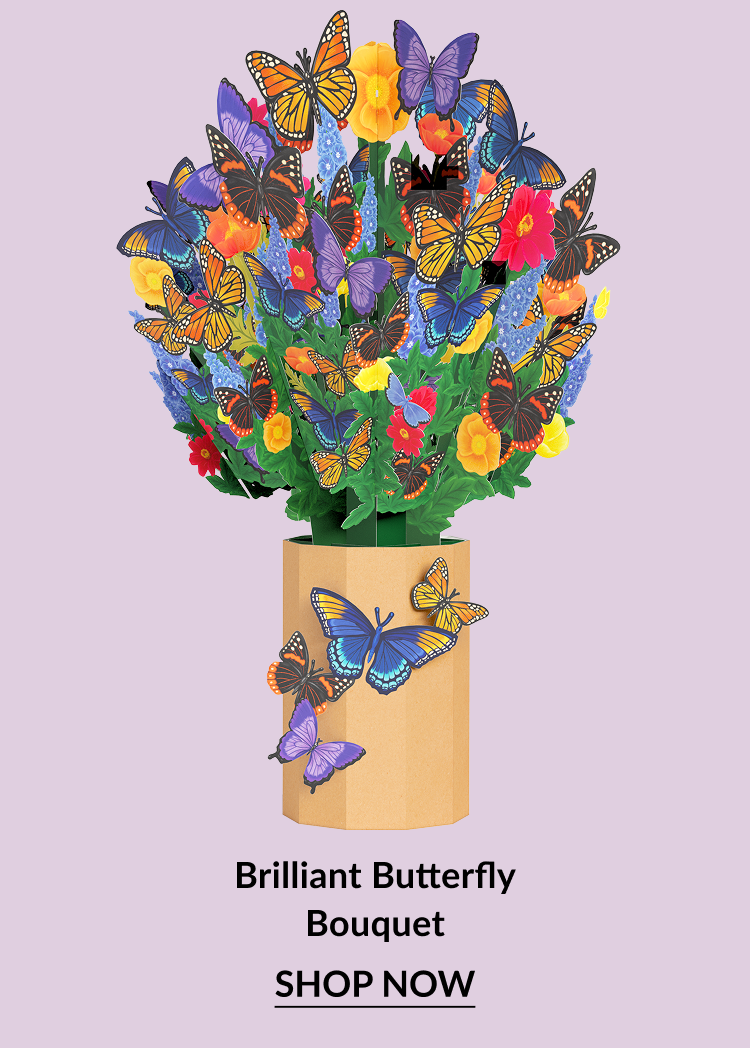 Brilliant Butterfly Bouquet with colorful pop-up butterflies and flowers
