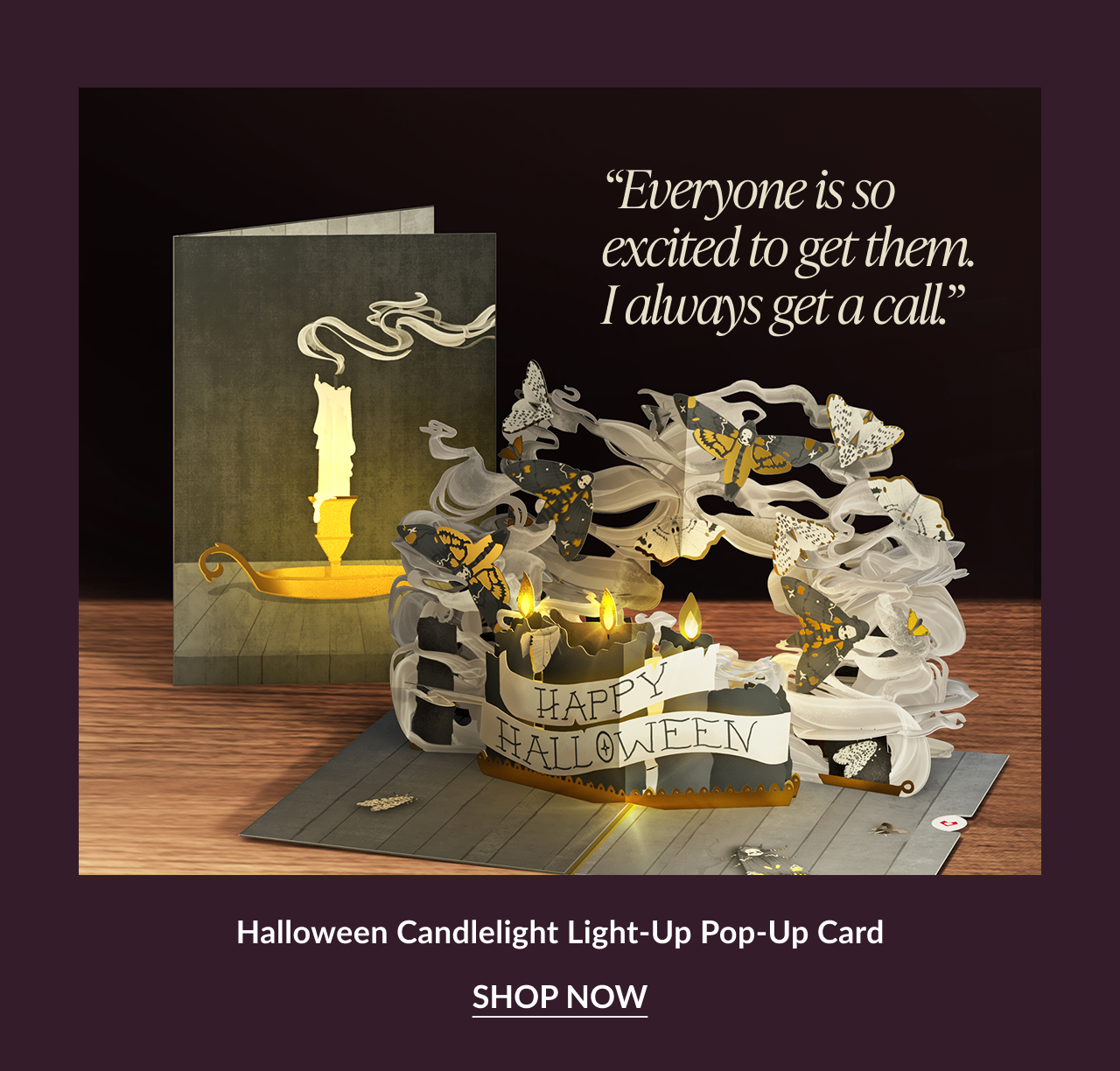 Happy Haunting haunted house light-up pop-up card