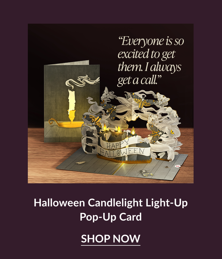 Happy Haunting haunted house light-up pop-up card