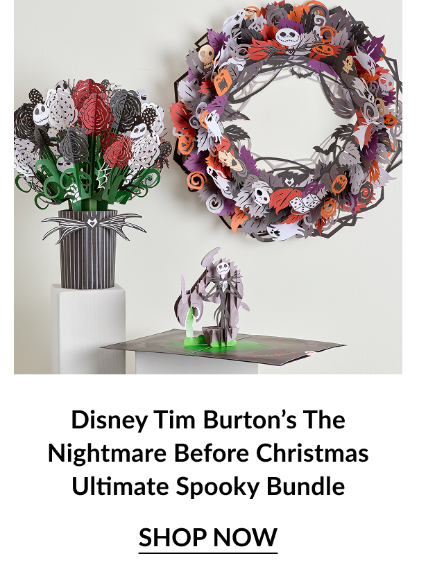 Nightmare Before Christmas Ultimate Spooky Bundle with wreath, bouquet, and Jack Skellington figure