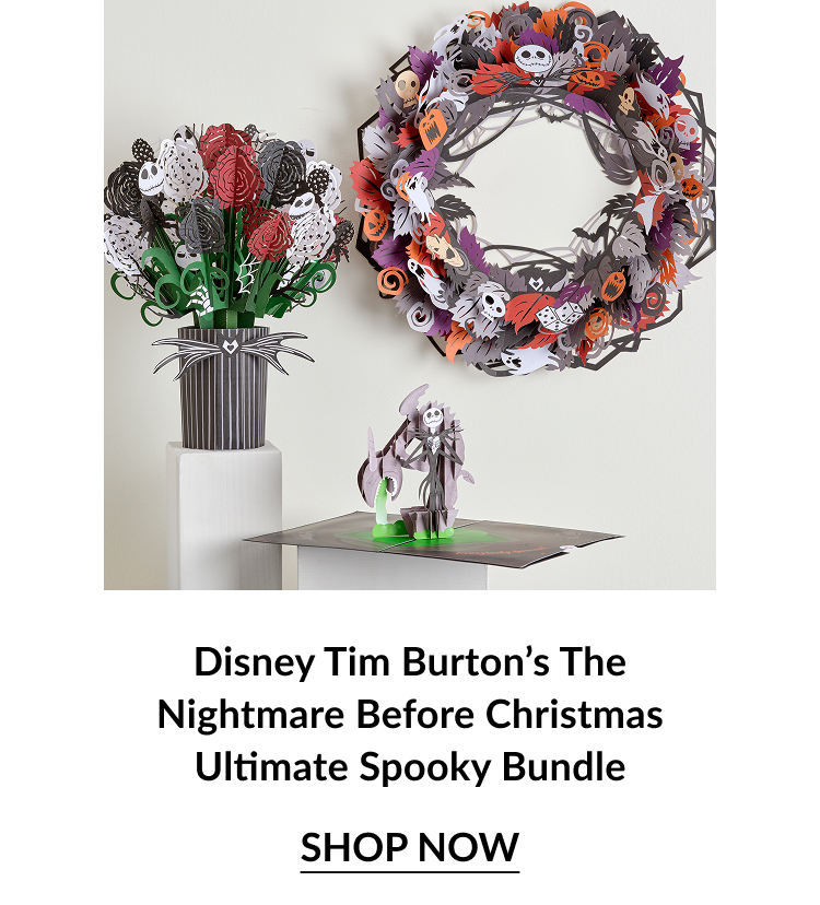 Nightmare Before Christmas Ultimate Spooky Bundle with wreath, bouquet, and Jack Skellington figure