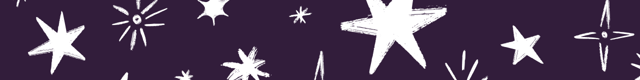 Dark purple background with white illustrated stars.