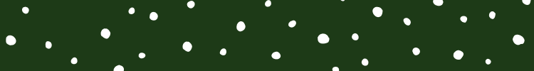 Dark green background with white illustrated snow dots.