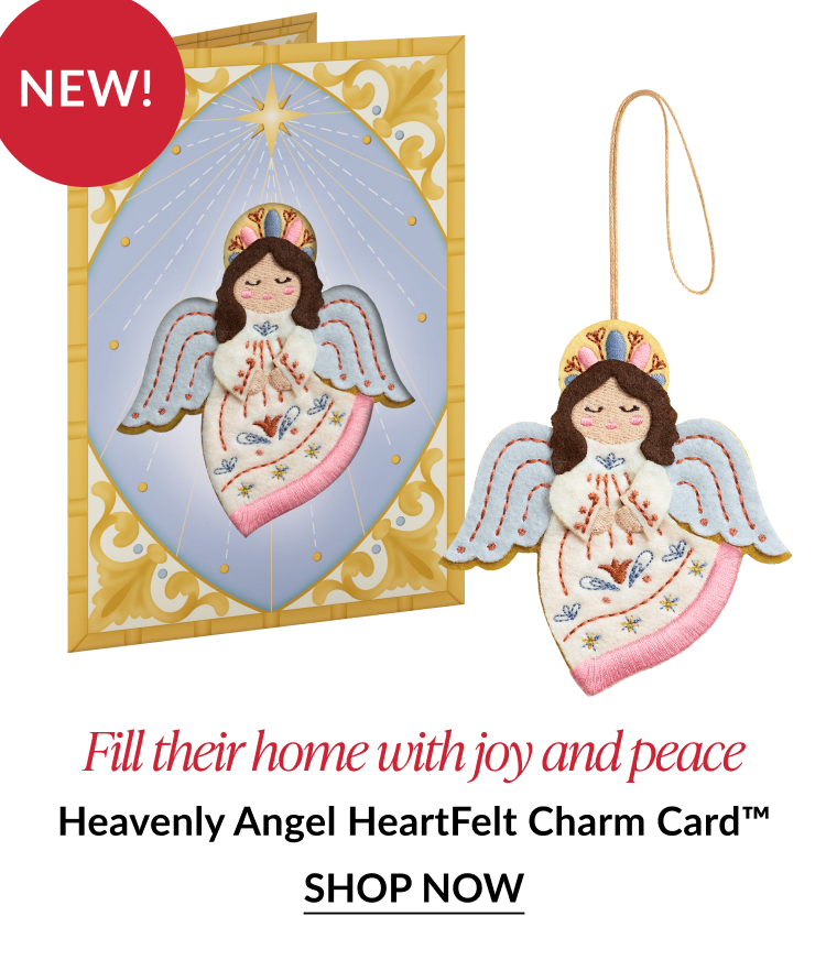 Heavenly angel card with matching ornament