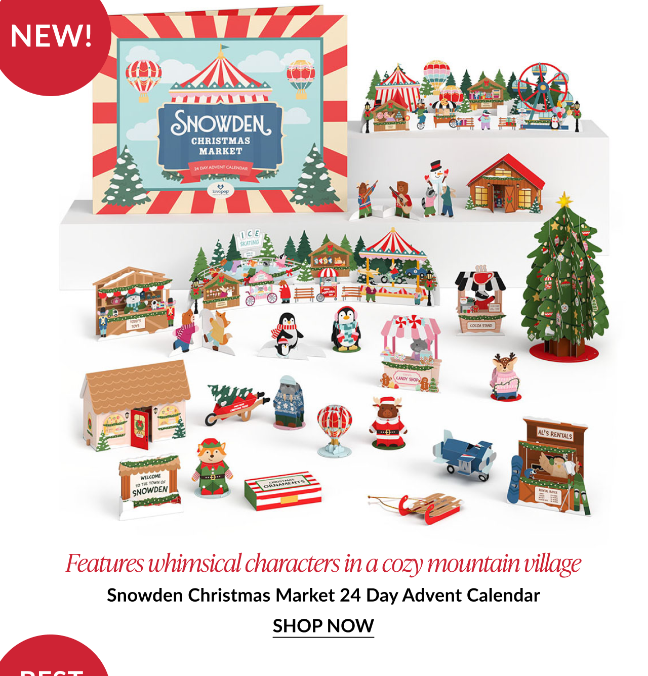Snowden Christmas Market advent calendar with scene pieces