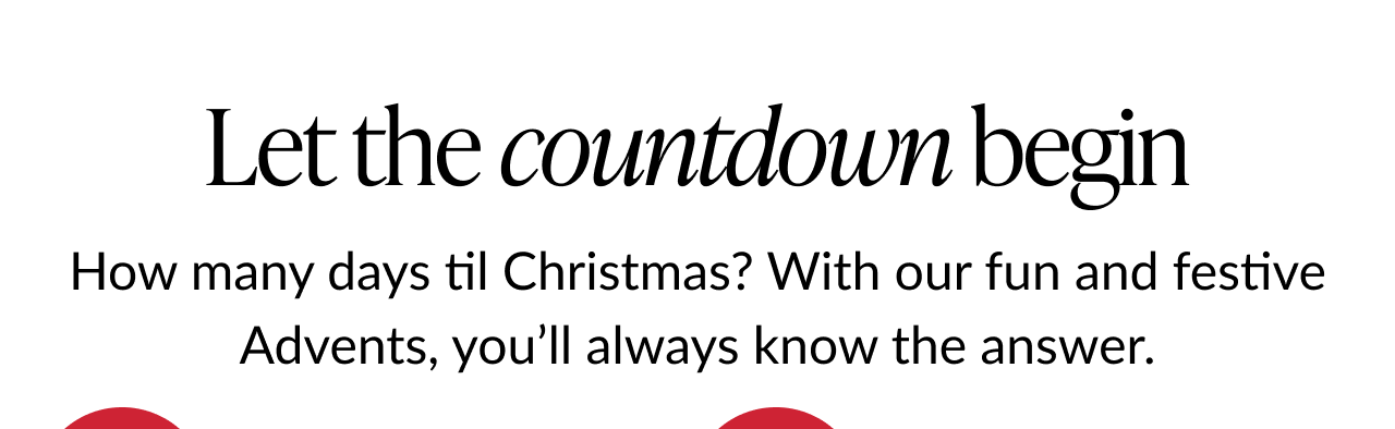Let the countdown begin message with advent calendar teaser